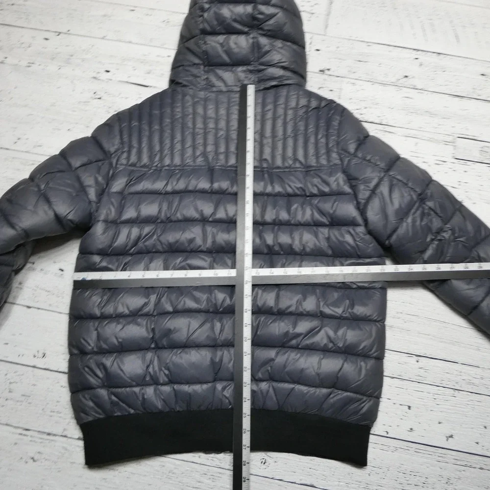 Noize Jacket Mens Large Gray Hooded Puffer Full Zip Cruelty Free Vegan Outdoor